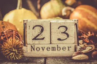 Şükran günü kavramı - süslemeleri ile kabak