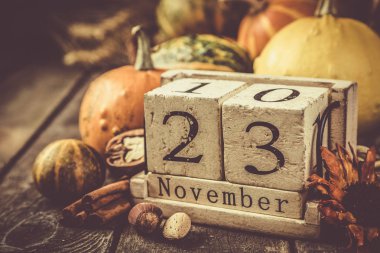 Şükran günü kavramı - süslemeleri ile kabak