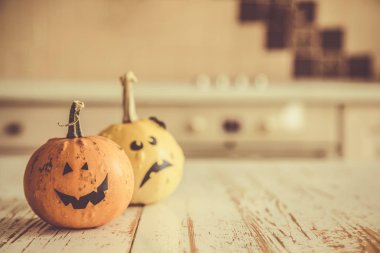 Cadılar Bayramı kavramı - kabaklar ve dekorasyon