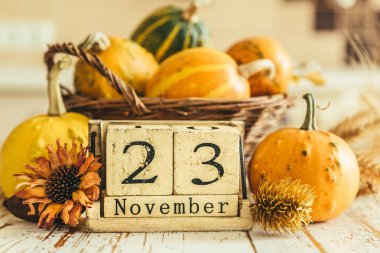 Şükran günü kavramı - süslemeleri ile kabak