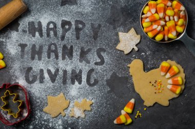 Şükran günü kavramı - malzemeler ve sembolleri pişirme