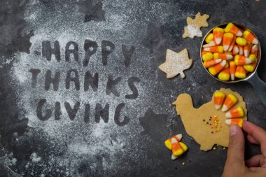 Şükran günü kavramı - malzemeler ve sembolleri pişirme