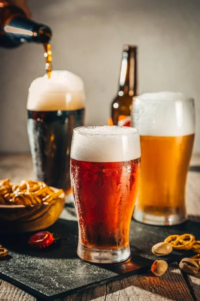 Різні види пива — стокове фото