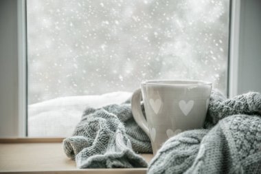 Winter cozy hot chocolate clipart