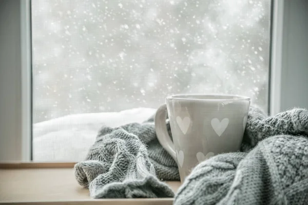 Zimowe przytulne gorącej czekolady — Zdjęcie stockowe