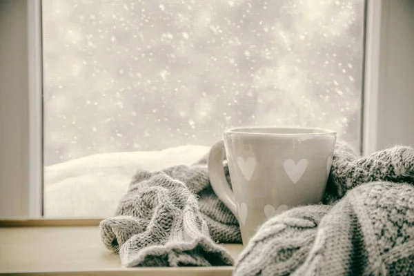 Vinter mysig varm choklad — Stockfoto