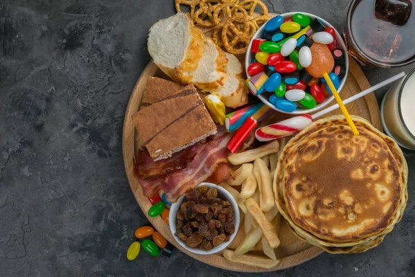 Selección de alimentos que pueden causar diabetes —  Fotos de Stock