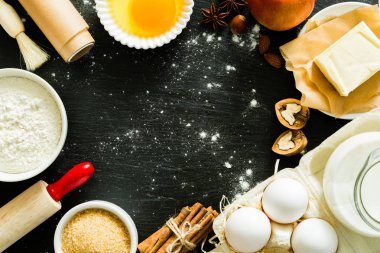 Pişirme malzemeleri arka planı