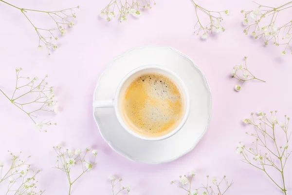 Good Morning Concept Coffee Flowers Notebook Above Light Stock Photo 339559348