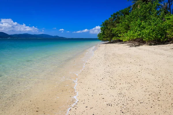 Plage avec sable doré et mer . — Photo