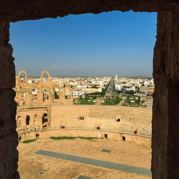 El Jem amfiteátrum Tunéziában — Stock Fotó