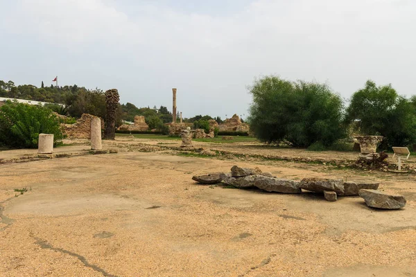 Antiguas ruinas de baños en Tunisia, Cartago — Foto de Stock