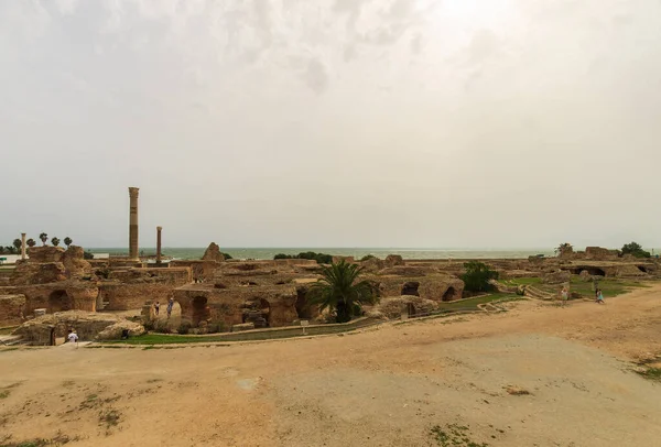 Antiguas ruinas de baños en Tunisia, Cartago — Foto de Stock