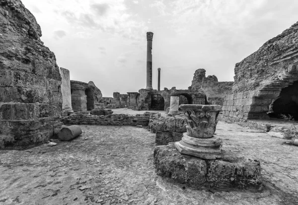 Ancient ruins of baths at tunisia, Carthage. — Stock Photo, Image
