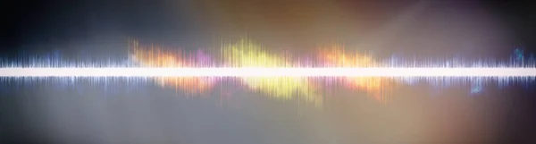 Abstract background. Digital sound with wave colored rainbow.