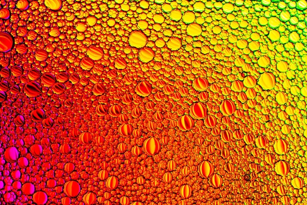 Colorful drops of oil on the water. Circles and ovals. Abstract — Stock Photo, Image