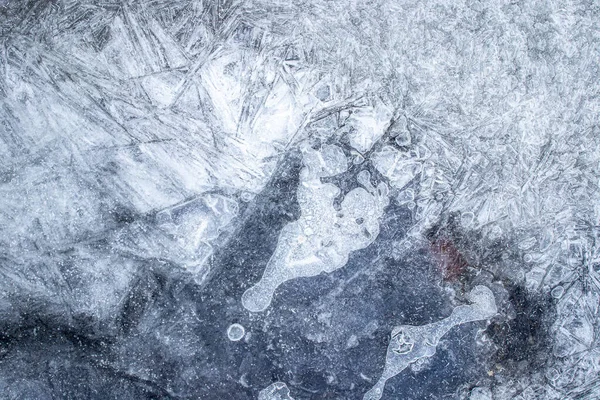 IJs textuur in de winter. Abstracte achtergrond van vorst voor d — Stockfoto