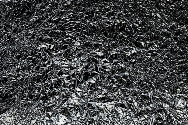 Texture de papier d'aluminium froissé de cuisine. Argent abstrait backg — Photo