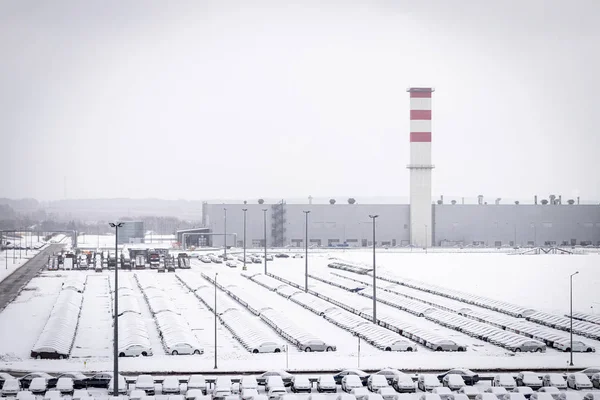 Volkswagen, Russia, Kaluga - January 31, 2019: Νέα αυτοκίνητα καλύπτονται — Φωτογραφία Αρχείου