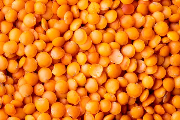 Rote Linsenkerne Aus Nächster Nähe Betrachten Gesunde Vegetarische Kost Textur — Stockfoto