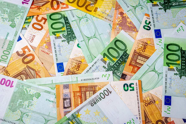 Eurobankjegyek Háttere Gazdagság Jólét Fogalma Tervezés Absztrakt Háttere — Stock Fotó