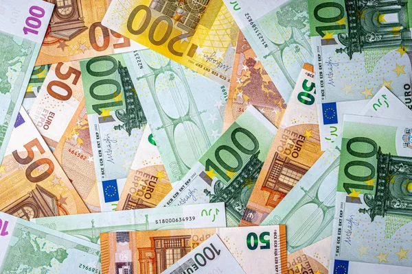 ユーロ紙幣の背景 富と繁栄の概念 デザインの要約 ストック画像
