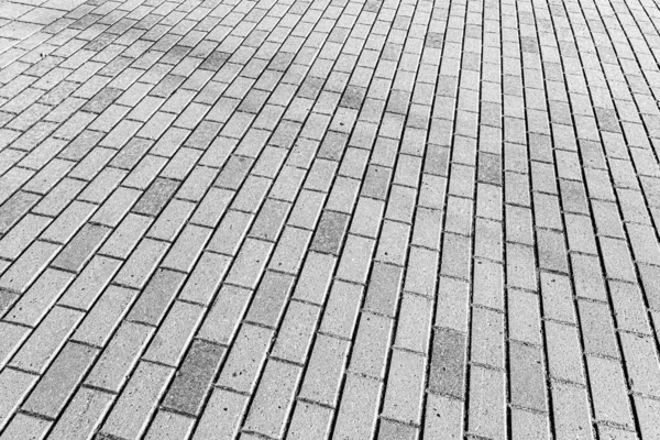 灰色の舗装石の道路上のトップビュー 花崗岩の質感の古い舗装 街の石畳の歩道 デザインの要約 — ストック写真