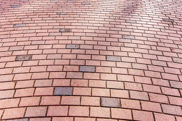 Top View Red Paving Stone Road Old Pavement Granite Texture — Stock Photo, Image