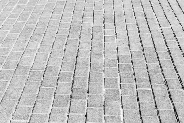 Vista Superior Blanco Negro Pavimentación Camino Piedra Antiguo Pavimento Textura — Foto de Stock