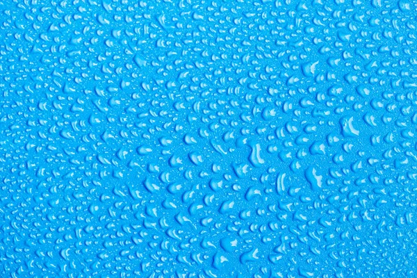 Makro Vatten Droppar Konsistens Blå Bakgrund Abstrakt Mönster Eller Blank — Stockfoto