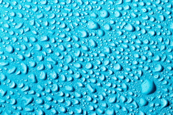 Macro Water Drops Texture Cyan Background Abstract Pattern Blank Design — Stock Photo, Image