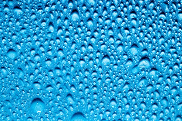 Macro Water Drops Texture Cyan Background Abstract Pattern Blank Design — Stock Photo, Image