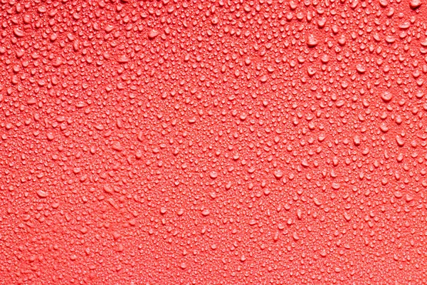 Macro Agua Gotas Textura Sobre Fondo Rojo Patrón Abstracto Blanco — Foto de Stock