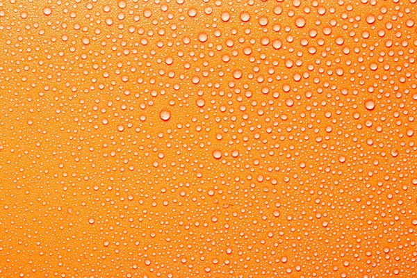 Macro Acqua Gocce Texture Uno Sfondo Arancione Modello Astratto Vuoto — Foto Stock