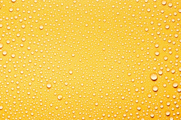 Macro Água Cai Textura Sobre Fundo Amarelo Padrão Abstrato Branco — Fotografia de Stock