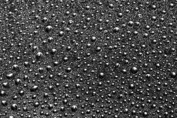 Macro Agua Gotas Textura Sobre Fondo Negro Patrón Abstracto Blanco —  Fotos de Stock