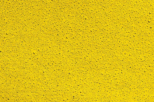 Macro Água Cai Textura Fundo Amarelo Padrão Abstrato Branco Para — Fotografia de Stock