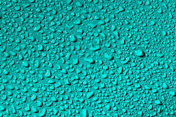 Μακρο Νερό Σταγόνες Υφή Ένα Γαλάζιο Φόντο Αφηρημένο Μοτίβο Κενό — Φωτογραφία Αρχείου