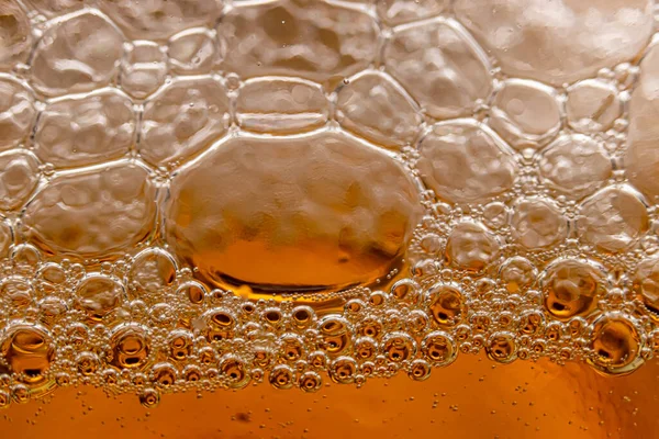 Textura Espuma Bolhas Cerveja Leve Cenário Abstrato Para Design — Fotografia de Stock