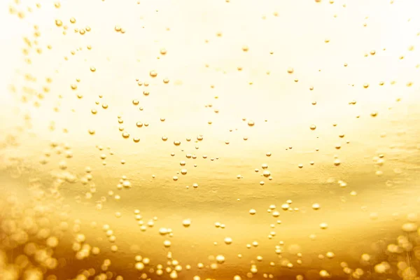 Textuur Van Gasbellen Licht Bier Abstracte Achtergrond Voor Ontwerp Gele — Stockfoto