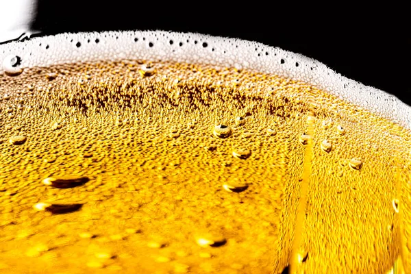 Textuur Van Schuim Belletjes Licht Bier Abstracte Achtergrond Voor Ontwerp — Stockfoto