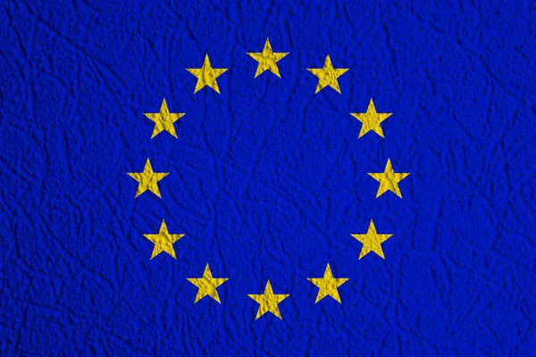 壁纸纹理上的欧洲联盟旗帜 设计的背景摘要 — 图库照片