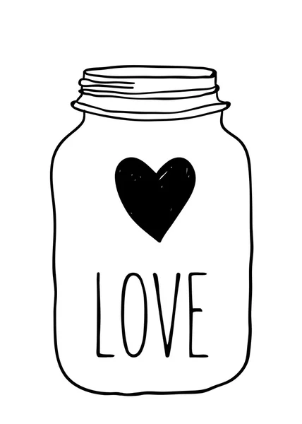 Beyaz arka plan üzerinde izole el çizilmiş doodle kavanoz örnek