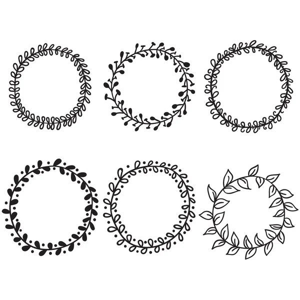 Set of Hand Drawn Scribble Circles, vector design elements — Stock Vector
