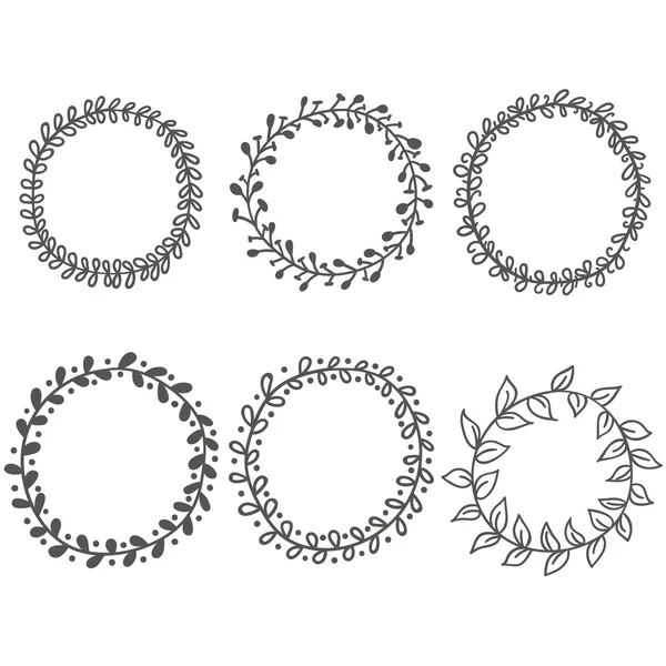 elle çizilmiş karalama çevrelerinde ayarla, vektör tasarım öğeleri