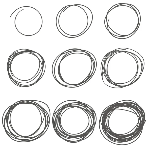 elle çizilmiş karalama çevrelerinde ayarla, vektör tasarım öğeleri
