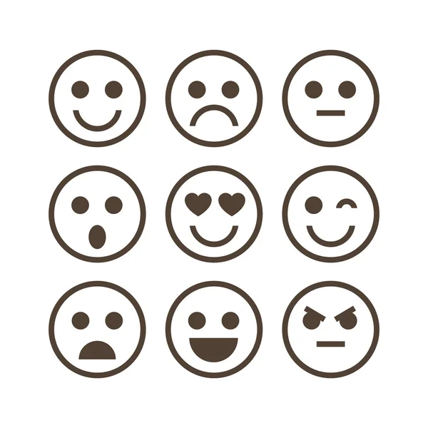 Ställ in emoji. Vektor symbol. — Stock vektor