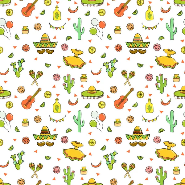 Cinco de Mayo (Mayıs beşinci) Dikişsiz desen.