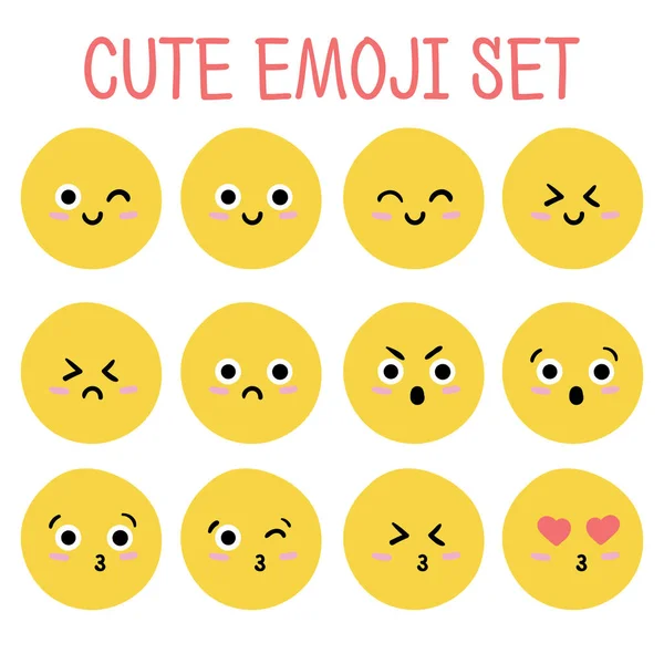 Şirin emoji küme. Vektör. 