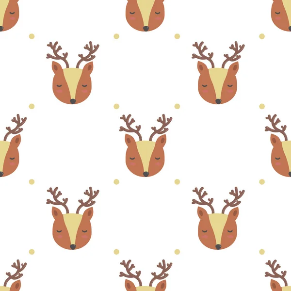 Sevimli çizgi geyik ile seamless modeli. Vektör.